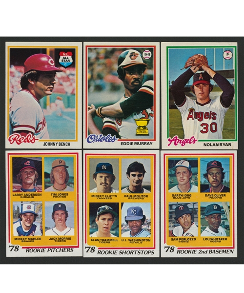 1978 Topps Baseball Complete 726-Card Set Including Eddie Murray and Paul Molitor Rookie Cards