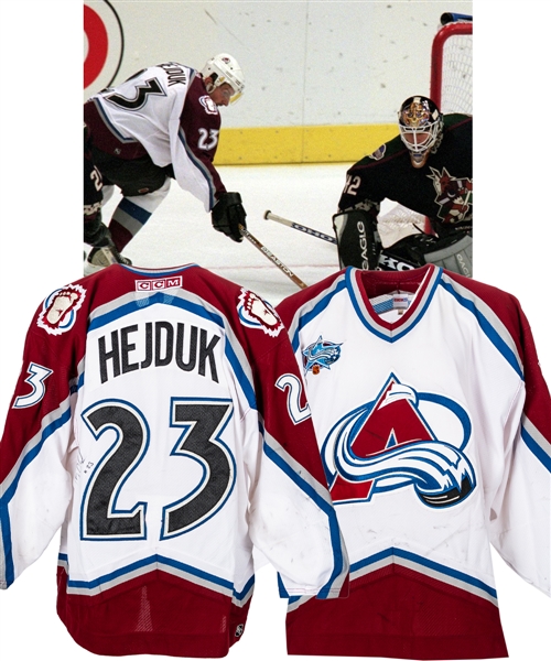 Milan Hejduks 2000-01 Colorado Avalanche Signed Game-Worn Jersey with LOA - 41-Goal Season! - Stanley Cup Championship Season!
