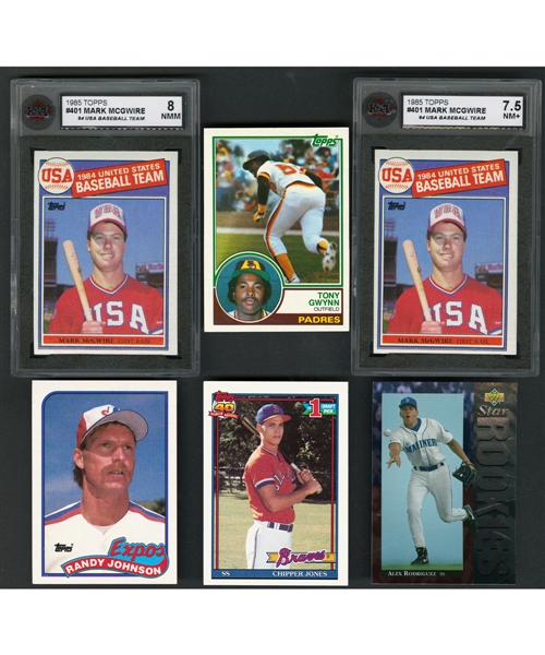 1982 to 1991 Topps Baseball Card Collection of 10,000+ Including KSA Graded 1985 Topps #401 Mark McGwire Rookie Cards (2)