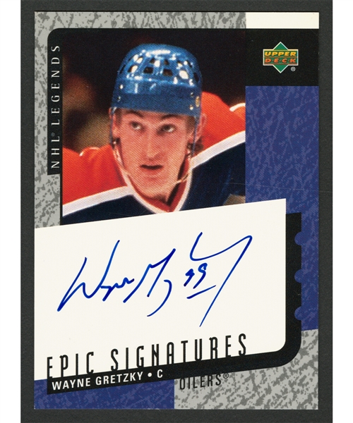 2000-01 Upper Deck Legends Epic Signatures Hockey Card #WG HOFer Wayne Gretzky