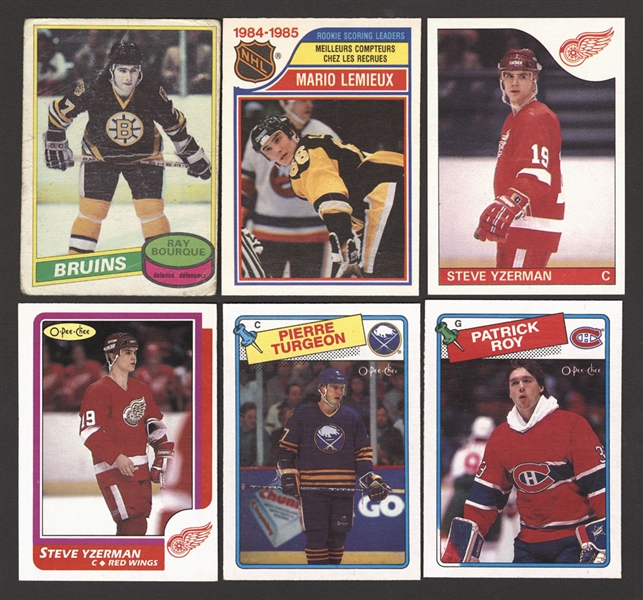 1980-81 (390/396), 1985-86 (254/264), 1986-87 (255/264) and 1988-89 (261/264) O-Pee-Chee Hockey Near Complete Sets (4)