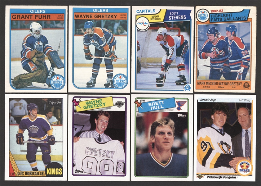 1982-83, 1983-84 (394/396) and 1987-88 O-Pee-Chee Hockey Near Complete/Complete Sets (3) Plus 1988-89 Topps Set, 1990-91 Upper Deck Set and 1991 Future Trends Team Canada Wax Box