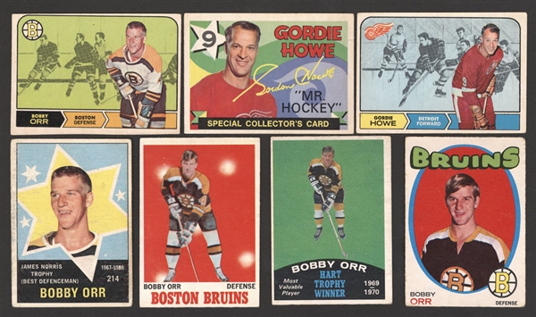 1960s to 1980s Gordie Howe, Bobby Orr and Wayne Gretzky Hockey Card Collection (60)
