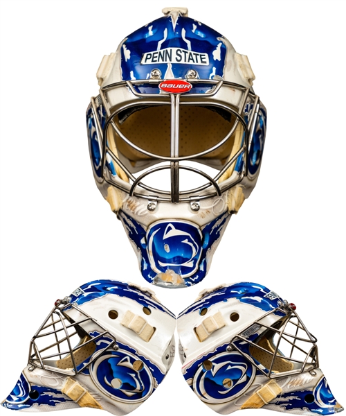Chris Funkey’s 2015-16 NCAA Penn State Nittany Lions Game-Worn Bauer Goalie Mask 