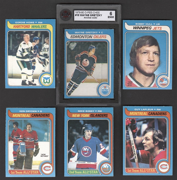 1979-80 O-Pee-Chee Hockey Complete Mid-Grade 396-Card Set Including Graded KSA 6 Wayne Gretzky Rookie Card
