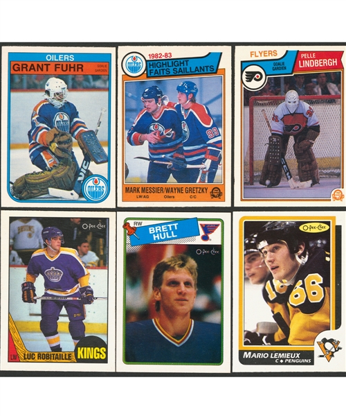 1982-83, 1983-84, 1987-88 and 1988-89 O-Pee-Chee Hockey Complete Sets (4) Plus 1990s Star Cards (32)