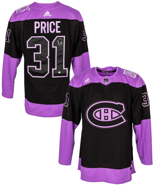 Carey Price Signed Montreal Canadiens "Hockey Fights Cancer" Jersey with COA