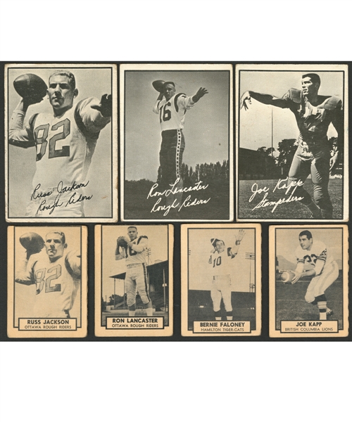1961 Topps CFL Football Near Complete Card Set (131/132) & Extras (55), 1962 Topps CFL Near Complete Card Set (156/169) and 1983 Jogo CFL Hall of Fame Complete 50-Card Set