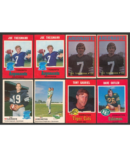 1970 O-Pee-Chee CFL Football Near Complete Card Set (109/115) & Extras (63), 1971 OPC CFL Near Set (120/132) & Extras (75), 1972 OPC CFL Complete 132-Card Set, Near Set (124/132) & Extras (75) +++