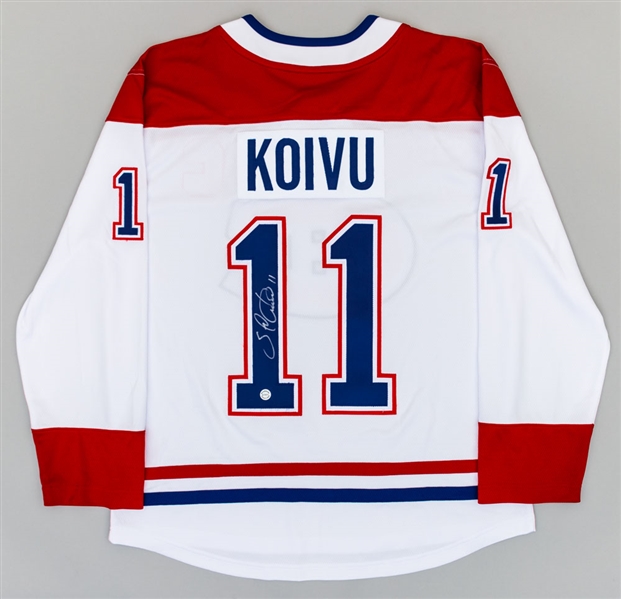 Saku Koivu Signed Montreal Canadiens Fanatics Captains Road Jersey with COA