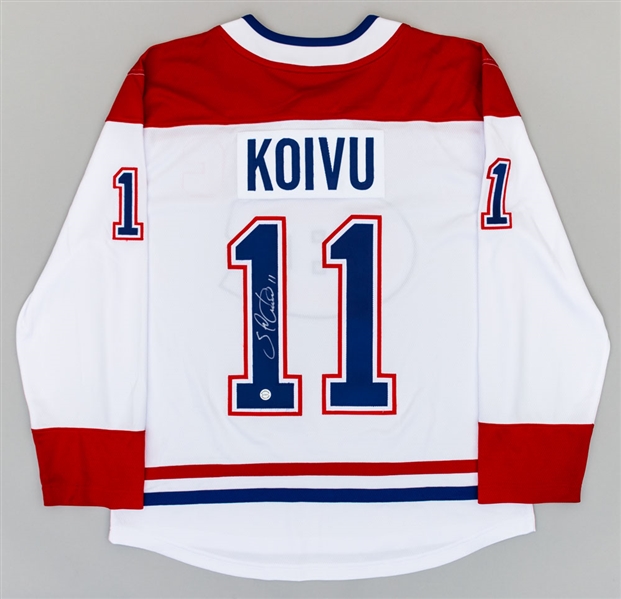 Saku Koivu Signed Montreal Canadiens Fanatics Captains Road Jersey with COA