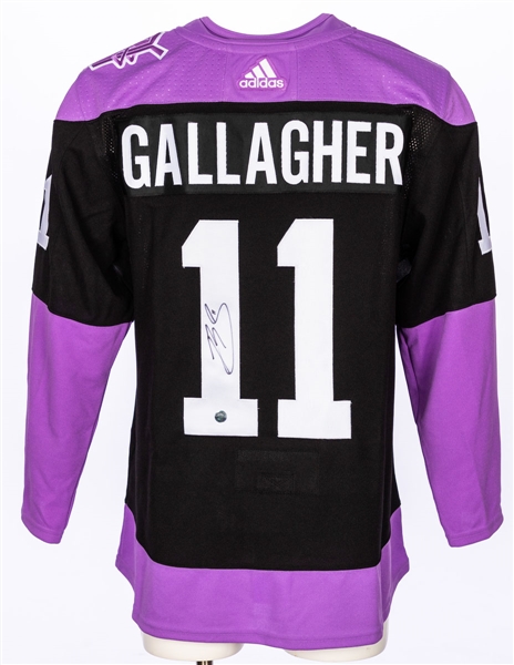 Brendan Gallagher Signed Montreal Canadiens "Hockey Fights Cancer" Jersey with COA