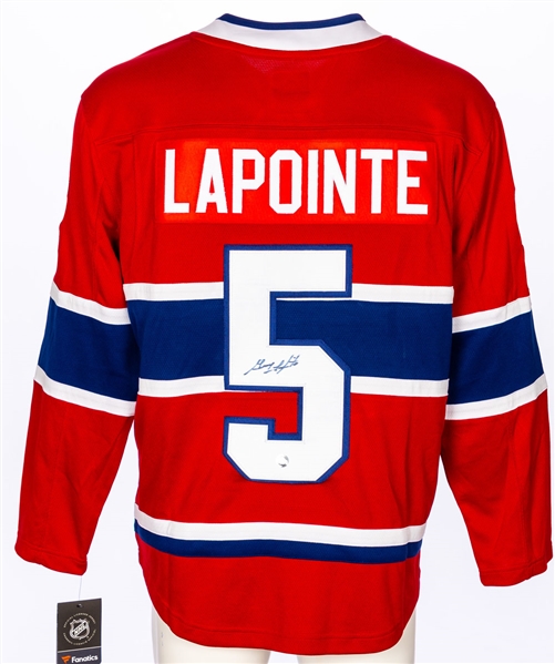Guy Lapointe Signed Montreal Canadiens Fanatics Home Jersey with COA 