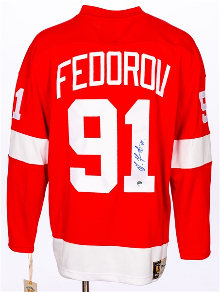 Sergei Fedorov Signed Detroit Red Wings Fanatics Alternate Captains Jersey with COA