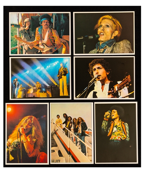 Scarce 1975 Panini Pop Stars Complete-100 Oversize Sticker Card Set - Jimi Hendrix, Janis Joplin, The Beatles, The Rolling Stones, Led Zeppelin, Bob Dylan, David Bowie, Michael Jackson & Others