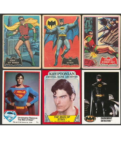1960s to 1980s Batman and Superman Non-Sport Card Sets/Near Sets/Extras - Includes Packs