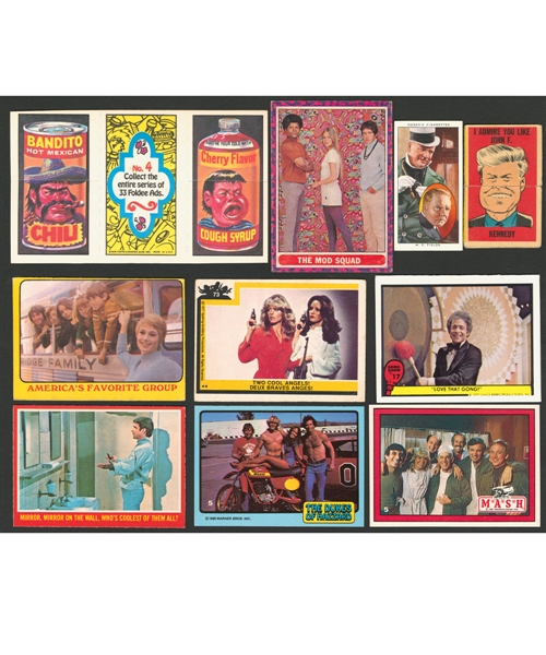 Huge Non-Sport Card Sets/Near Sets/Extras Collection Including 1963 Valentine Foldees, 1968 Mod Squad, 1977 Charlies Angels, 1979 CHIPS, 1980 Dukes of Hazzard and Many Others - Includes Packs