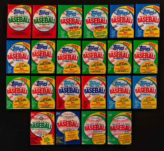 1980s and 1990s Topps, Fleer & Other Brands MLB Baseball Wax Pack/Cello Pack Collection of 200+ Including 1980 to 1985 Topps Packs 