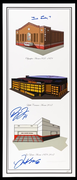 Detroit Red Wings “Home of the Red Wings” Print Signed By Ted Lindsay, Joey Kocur and Dylan Larkin with LOA - Proceeds to Benefit the Ted Lindsay Foundation (10” x 24”)