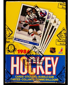 1985-86 O-Pee-Chee Hockey Wax Box (48 Unopened Packs) - BBCE Certified - Mario Lemieux Rookie Card Year!