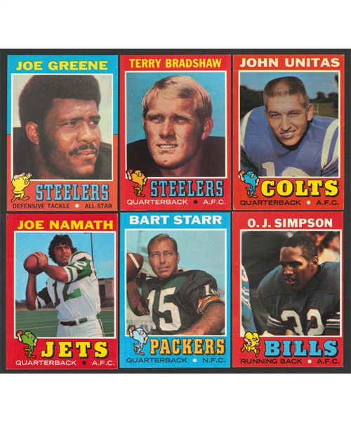 1971 Topps NFL Football Near Complete Set (262/263) 