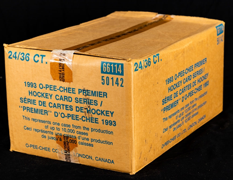 1992-93 O-Pee-Chee Premier Hockey Factory Sealed Case Containing 24 Unopened Boxes