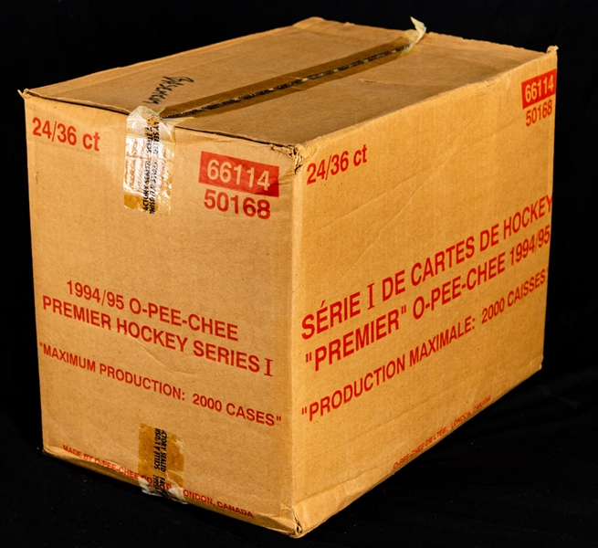 1994-95 O-Pee-Chee Premier Hockey Series 1 Factory Sealed Case Containing 24 Unopened Boxes