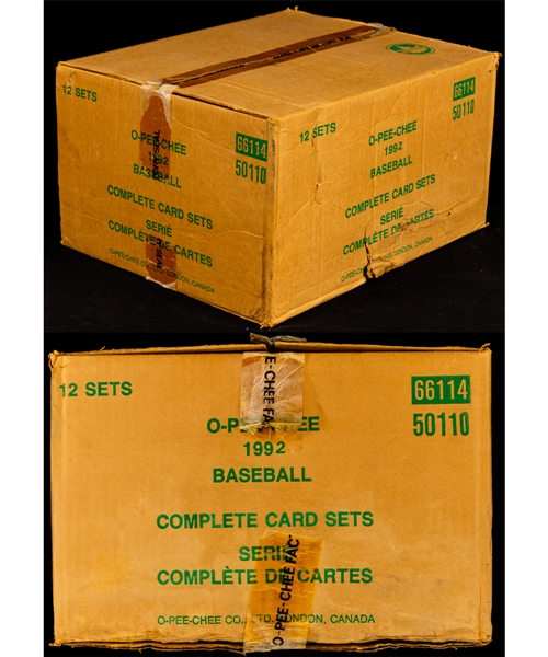 1992 O-Pee-Chee Baseball Factory Sealed Case Containing 12 Factory Sealed Sets