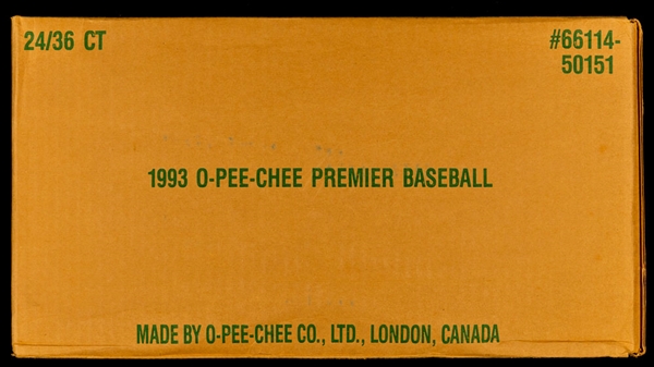 1993 O-Pee-Chee Premier Baseball Factory Sealed Case Containing 24 Unopened Boxes 