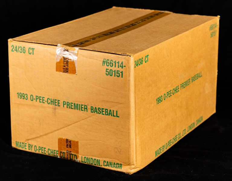 1993 O-Pee-Chee Premier Baseball Factory Sealed Case Containing 24 Unopened Boxes 