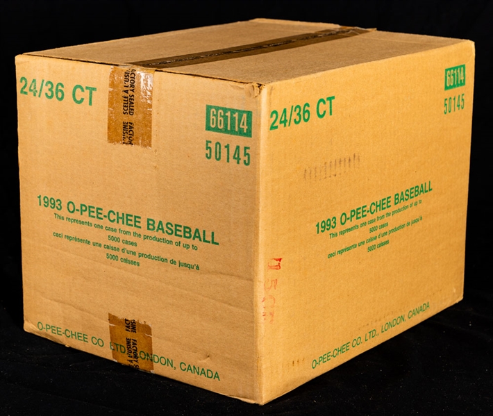 1993 O-Pee-Chee Baseball Factory Sealed Case Containing 24 Unopened Boxes