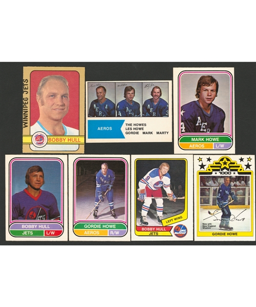 1973-74 to 1977-78 O-Pee-Chee WHA Hockey Card/Poster Complete Sets (5) Plus 1972-73 O-Pee-Chee WHA Cards and Roadrunners (2), Sharks and Nationals Card/Postcard Sets (4)