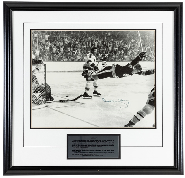 Bobby Orr Boston Bruins Signed “The Goal” Framed Photo Display with GNR COA (28" x 29")