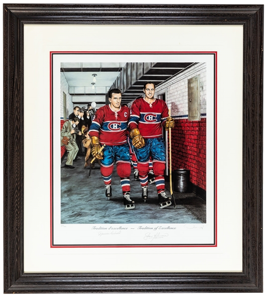Maurice Richard and Jean Beliveau Signed "Tradition of Excellence" Daniel Parry Limited-Edition Framed Lithograph #869/999 with COA (31" x 34")