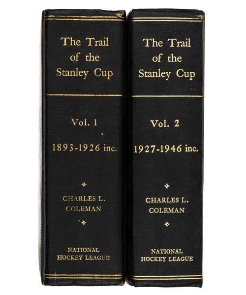 Brian Glennies "The Trail to the Stanley Cup" Vol. 1 and Vol. 2 Leather-Bound Books with Family LOA