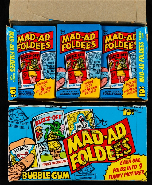 1976 Topps Mad-Ad Foldees Wax Boxes (36 Unopened Packs - BBCE Certified) Plus Partial Box (32 Unopened Packs)