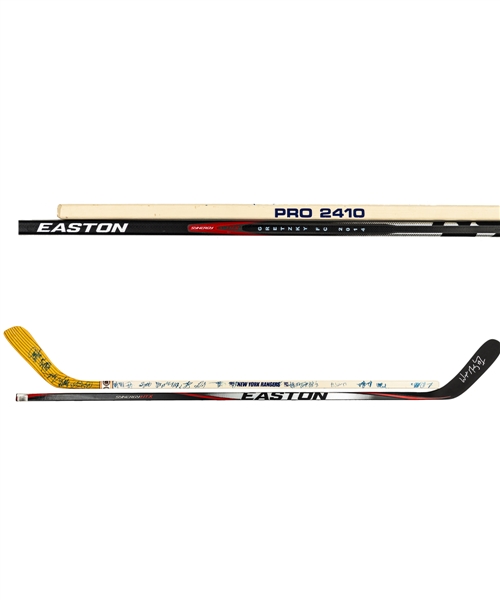 Wayne Gretzky Signed Easton Synergy Gretzky-Model Stick Plus 1996-97 New York Rangers Team-Signed Stick with LOA 