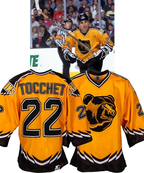 Rick Tocchets 1996-97 Boston Bruins Game-Worn Alternate Jersey - Customized Sleeves!