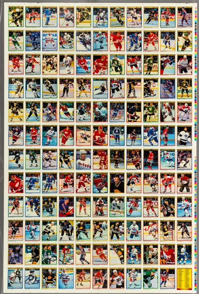 1990-91 to 1994-95 O-Pee-Chee Premier Hockey Card Uncut Sheet Collection of 44 Including 1990-91 O-Pee-Chee Premier Sheets (6) with Jaromir Jagr RC