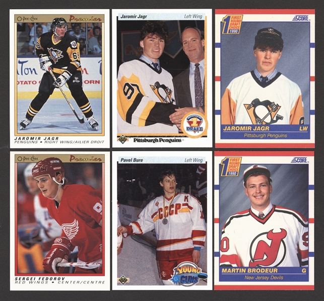 1990-91 O-Pee-Chee Premier, 1990-91 Upper Deck and 1990-91 Score Hockey Sets with Jaromir Jagr Rookie Cards Plus 1991-92 and 1992-93 O-Pee-Chee Premier Sets