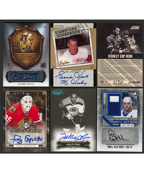 1990s to 2010s Upper Deck, Score, Parkhurst, ITG and Other Brands Signed Hockey Card Collection of 120+ Including Gordie Howe, Maurice Richard and Other HOFers