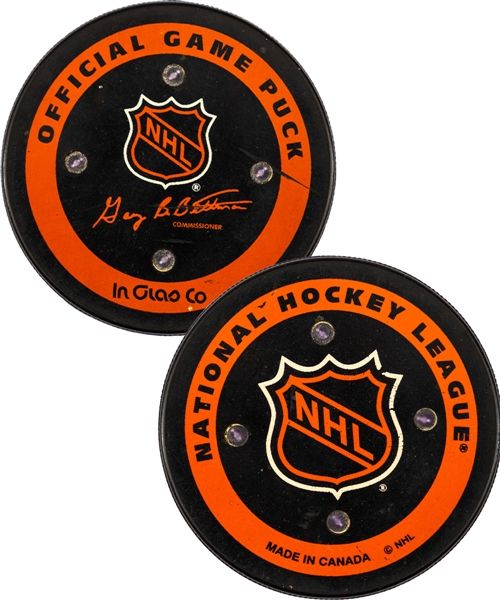 Scarce Mid-1990s FoxTrax Game-Used NHL Puck