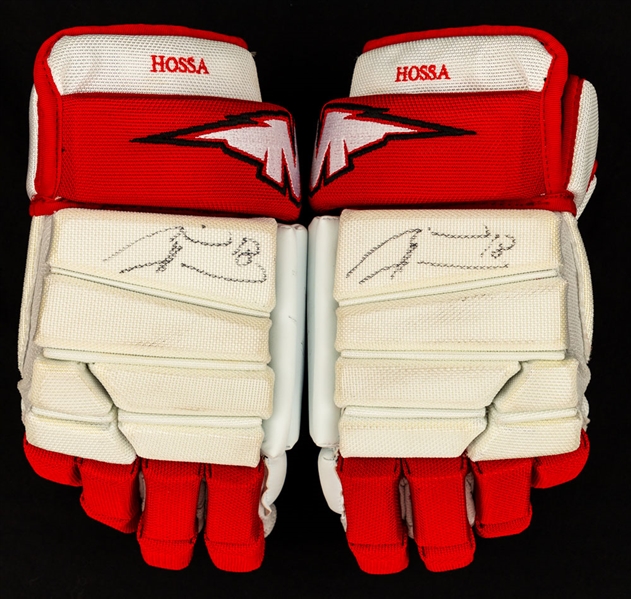 Marian Hossa’s 2008 NHL All-Star Game Signed Mission Game-Used Gloves 