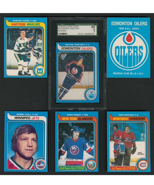 1979-80 O-Pee-Chee Hockey Complete 396-Card Set with Graded SGC 5 Wayne Gretzky Rookie Card