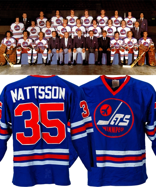 WHA Winnipeg Jets Mid-1970s Worn Jersey - Numerous Team Repairs!