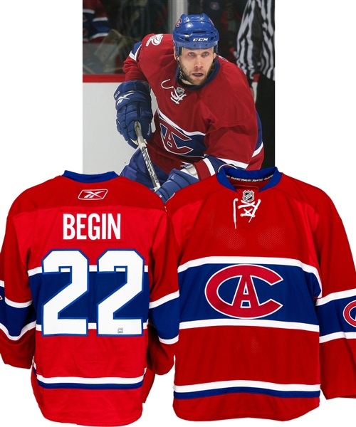 Steve Begins 2008-09 Montreal Canadiens "1915-16" Centennial Game-Worn Jersey with His Signed LOA