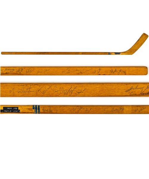 Toronto Maple Leafs 1968-69 Team-Signed Stick including Tim Horton 