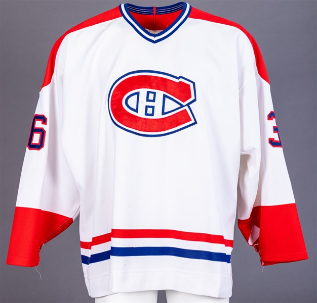 Brabants Mid-to-Late-1990s Montreal Canadiens Game-Worn Pre-Season Recycled #36 Enforcer Jersey Obtained from Team with LOA