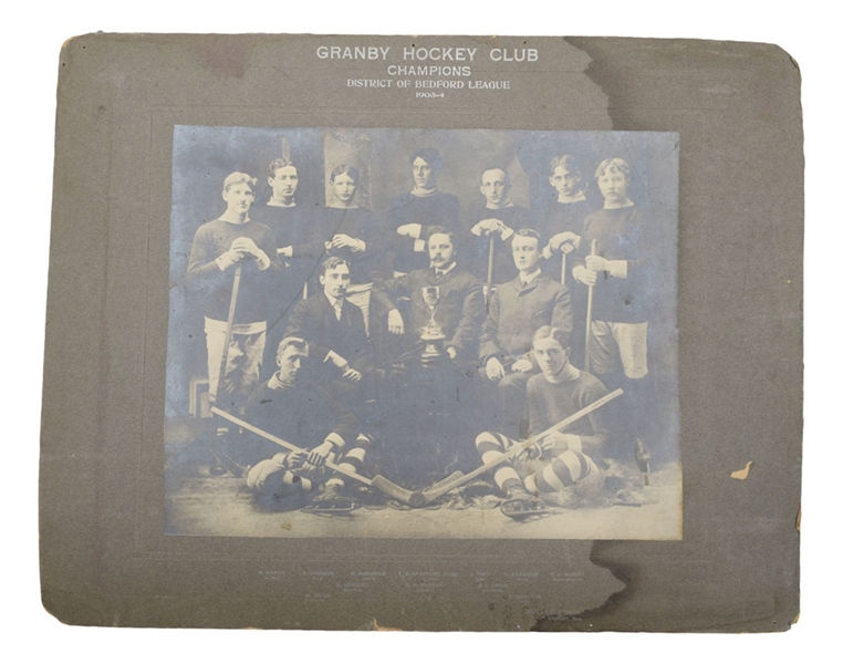 1899-1900 Granby AAA Hockey Club and 1903-04 Granby Hockey Club Team Cabinet Photos