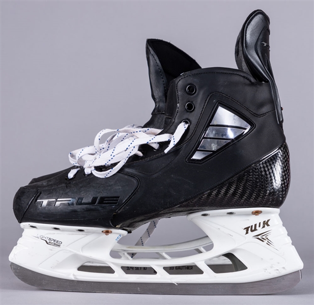 Frederik Gauthier’s 2018-19 Toronto Maple Leafs True Game-Used Skates with Team LOA